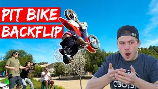 Crazy Pit Bike BACKFLIP!!! Backyard pit bike riding with Tanner Fox