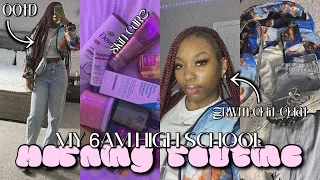 MY REALISTIC 6AM HIGH SCHOOL MORNING ROUTINE ♡:GRWM, shower routine, skin-care, ootd...