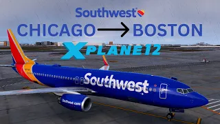 X-Plane 12 | Chicago - Boston | Zibo 737-800 v3.55 EA2.9 | Southwest 851 | VATSIM