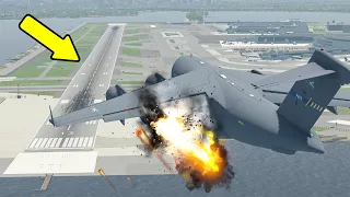 C-17 Too Hot And Exploded Right Before Landing | X-PLANE 11