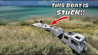 Recovering A Boat That Rammed Into Hidden Sandbar (New Recovery Vehicle!)