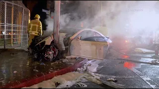 Awful Fiery Physical Rescue Crash | Pacoima