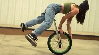 Game of SKATE with my Girlfriend [On Unicycles]