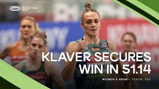 Klaver 🇳🇱 grabs dominant 400m win in Torun | World Indoor Tour 2023