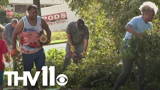 Storm strikes same Little Rock area as March tornado