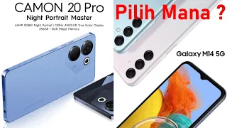 Tecno Camon 20 Pro VS Samsung Galaxy M14 5G | Smartphone 3 Jutaan