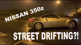 Street Drifting a Nissan 350z in the Rain! POV Skids & Drifts