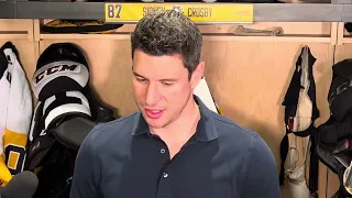 Sidney Crosby during locker clean out on missing playoffs for second straight season, contract