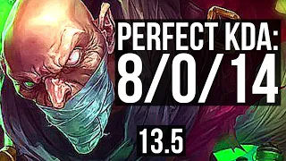 SINGED vs ILLAOI (TOP) | 8/0/14, 800+ games, Legendary | KR Master | 13.5