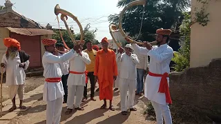 शिवकालीन रणशिंग तुतारी वादक चेतन श्रीकांत गुरव किकली ता वाई जि सातारा ग्रुप किकली  मो न 8600967224