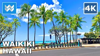 [4K] Exploring Waikiki in Honolulu Hawaii USA Walking Tour & Travel Vacation Guide 🎧 Binaural Sound