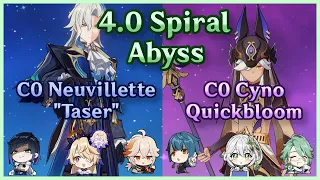 C0 Neuvillette "Taser" + C0 Cyno Double Dendro | 4.0/4.1 Spiral Abyss | Floor 12 Continuous