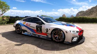 Forza Horizon 5 . BMW #1 BMW M Motorsport M8 GTE 2018 . Car Show Speed Jump Crash Test Drive .