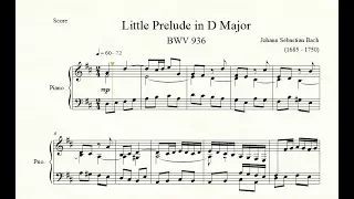 Little Prelude in D Major (BWV 936) - Johann Sebastian Bach - Piano Repertoire 8