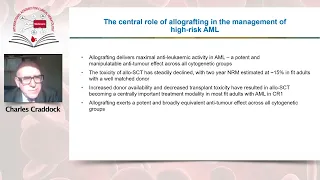 Optimising transplant outcome in adults allografted for AML