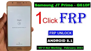 Samsung J7 Prime(G610F)8.1 Frp Bypass Without Pc||New Trick 2023||Bypass Google Account 100% Working