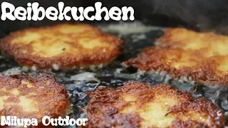 "Reibekuchen" nach Oma Milupa, Rezept, Kartoffelpuffer aus der Gusspfanne/ Outdoor kochen