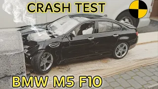 Crash Test 🔨 BMW M5 F10 🚗 Miniature Scale car Model 1:14 beamNG realistic accident TOY 🤪 high speed