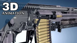 3D Animation: How the Galil Machine Gun works