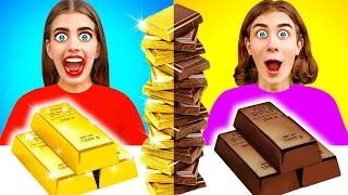 CHALLENGE OBJETS EN CHOCOLAT VS VRAIS OBJETS #5! Drôles de blagues ! Test de goût par CRAFTooNS!