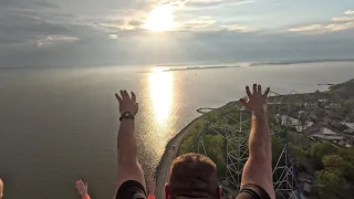MILLENIUM FORCE 5K POV SUNSET BACK ROW HIGHEST QUALITY 2024 CEDAR POINT OPENING DAY