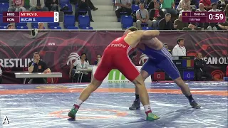 1/8 FS - 65 kg: G. BUCUR (ROM) df. D. MITROV (MKD), 13-4