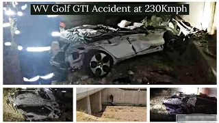 WV Golf GTI Accident at 230 kmph #accidentnews  #allaboutautomobiles