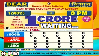 LIVE DEAR STORK SATURDAY WEEKLY LOTTERY 8 PM 12.08.23 NAGALAND STATE LOTTERIES LIVE