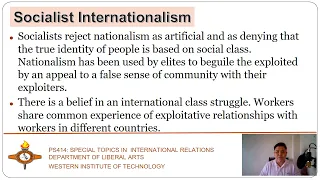 Internationalism (LIBERAL AND SOCIALIST)