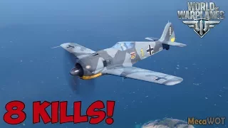 World of Warplanes | Focke-Wulf Fw 190 A-8 R2 | 8 KILLS - Replay Gameplay 1080p 60 fps