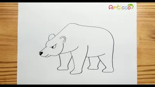 How to Draw POLAR BEAR EASY STEP BY STEP