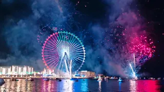 Dubai 2021 AIN Dubai firework full show Салют 50 лет Эмиратам Колесо обозрений самое высокое в мире