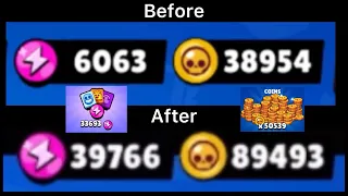 How I got 50k coins and 30k power points in brawl stars