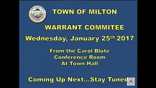 Warrant Committee - January 25th, 2017