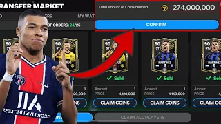 200 MILLION COINS INSTANTLY! EASIEST WAY I MADE MILLIONS IN FC MOBILE 24!