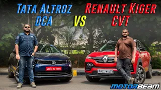 Tata Altroz DCA vs Renault Kiger CVT Comparison - Different Segments, Same Price | MotorBeam