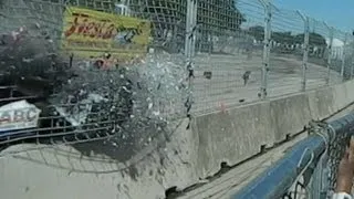 Grand Prix Crash Video 2013: Debris Rains Down on Fans After Dario Franchitti Accident