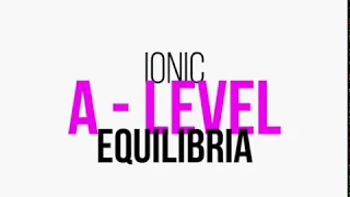 Ionic equilibria weak acid 1
