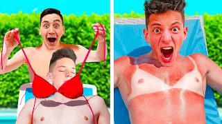 SCHERZI DIVERTENTI DA FARE AGLI AMICI IN PISCINA! 😂 Trucchi Fai-Da-Te su Cap e Kazu