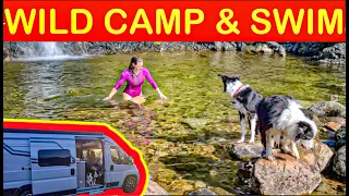 Lake District - off grid van camp in Langdale for an early walk to Whorneyside Force & wild swim.