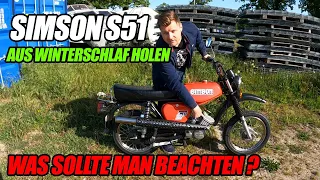 Simson S51 Moped aus dem Winterschlaf holen! Was sollte man beachten ?