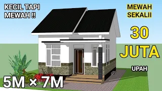 DESAIN RUMAH MINIMALIS MURAH EDISI 5X7 METER DENGAN 2 KAMAR TIDUR