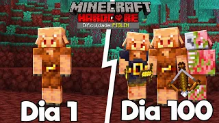 SOBREVIVI 100 DIAS como um PIGLIN no MINECRAFT HARDCORE...