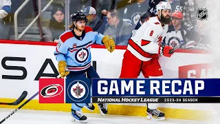 Hurricanes @ Jets 12/4 | NHL Highlights 2023