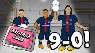 🎬9-0 HAT-TRICK CLUB!🎬 Neymar gatecrashes Hat-Trick Club! (PSG vs Guingamp Parody)