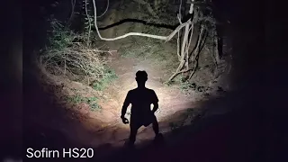 Sofirn HS20 headlamp - Real trail running test in dark forest.