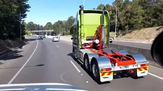 Lugging up National Highway M1 out of Adelaide heading to Melbourne .