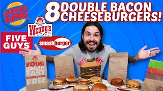 Wendy's vs Burger King vs Smashburger vs Five Guys | BACON CHEESEBURGER CHALLENGE!!!