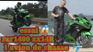 essai moto de la zzr1400/zx14R🚀 avec le  journaliste pilote stéphane lacaze 😉