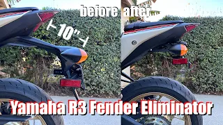 2022 Yamaha R3 Rear fender eliminator overview and install